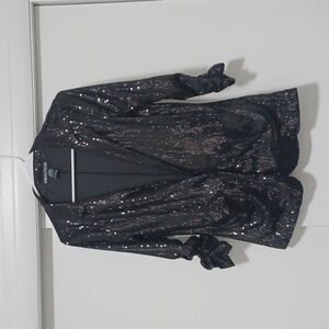 Living Doll Sequin Blazer in Black